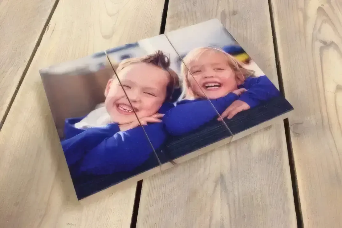 review: foto op hout afdruk