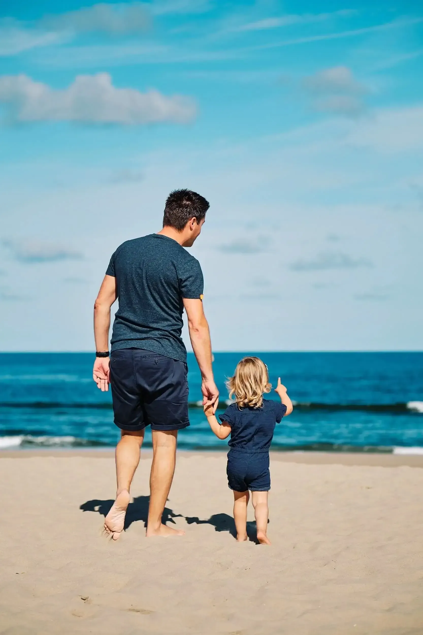 familieshoot strand papa en docher