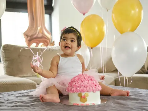 Cakesmash fotoshoot Zoetermeer — eerste verjaardag